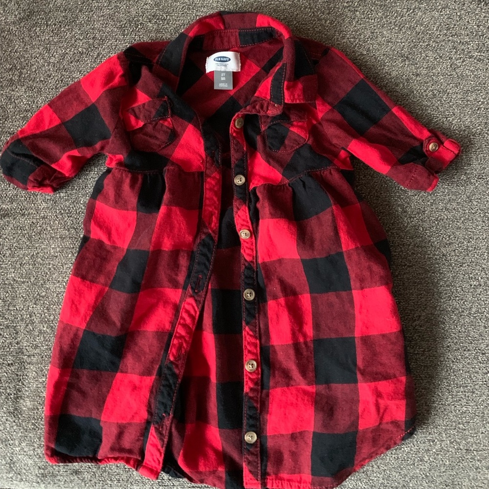 OLD NAVY - Girls 3T Red & Black Checkered Top